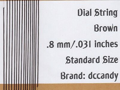 Radio Dial Cord Braided Nylon String .8mm Brown Vintage Tuner (.031) 2 Feet